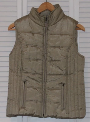 Chaleco acolchado Liz Claiborne para mujer color topo tostado mediano M Foto 1 de 4
