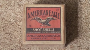 Vintage American Eagle 12 Gauge Smokeless Shotgun Shell Box Hunting Empty - Picture 1 of 6