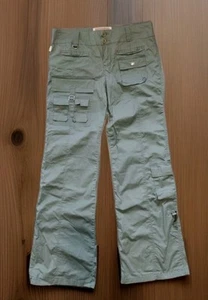 Hollister Cargo Pants Women Sz 9 34x32 Green Relaxed Bootcut Y2K 90's Grunge - Picture 1 of 9