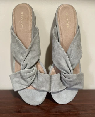 Новые женские босоножки Nordstrom галогенные с закрученным передом серые мягкие замшевые плоские 8,5 долл. США 69 долл. США - Изображение 1 из 4