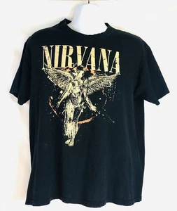 T-shirt Nirvana In Utero Angel Splatter nera taglia grande maglietta stile - Foto 1 di 7