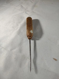 Vintage Ice Pick Square Wood Handle & Metal Ice Pick - Picture 1 of 7