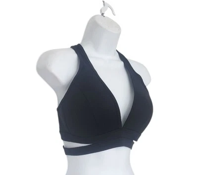 Sujetador deportivo Forever 21 para mujer recortado espalda deportiva impacto medio talla mediana negro. Foto 1 de 4