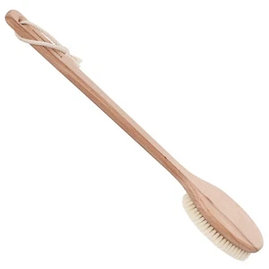 Extra Long Beechwood Bath Brush - Natural Pig Bristle Body Brush for Showerin... - Picture 1 of 9