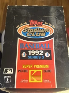 Topps Stadium Club Baseball Series 3 1992 caja abierta con 36 paquetes sellados - Imagen 1 de 6