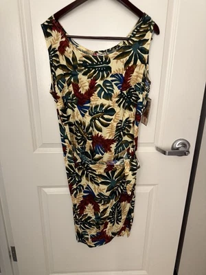 Vintage NWT Hilo Hattie Dress Wrap Sarong Skirt Hawaiian XL Tropical Green Palm - Image 1 of 4