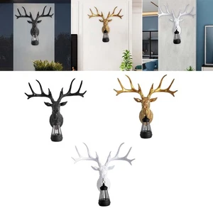 Hirsch Wand Lampe Harz Solar Hirsch Skulptur für Outdoor Hintergrund - Picture 1 of 21