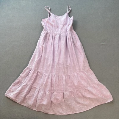 Vestido Cat and Jack Niñas M 7/8 Maxi Lavanda Bordado en Niveles Pajales Espaguetis Foto 1 de 4
