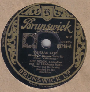 LEE DIXON - Kansas City / JOAN ROBERTS - Out Of My Dreams 78 rpm disc (A+) - Picture 1 of 1