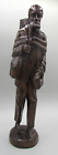 12" tall Black Walnut Hand Carved Traveler w/ Bedroll  Carving Spanish Folk Art