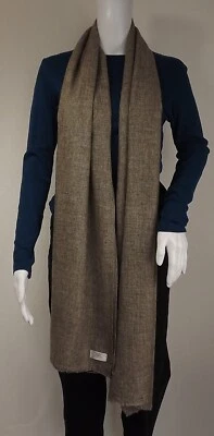 Cachemira Marrón Bufanda Chal Envolvente Natural Artesanal Cachemira - Imagen 1 de 4