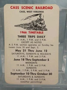 Vintage Advertising Pocket Wallet Calendar Card: 1966 CASS RAILROAD TIMETABLE - Picture 1 of 2