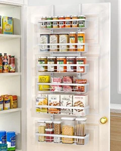 White Over the Door Pantry Organizers and Storage Hanging Can Kitchen Basket ... - Picture 1 of 6