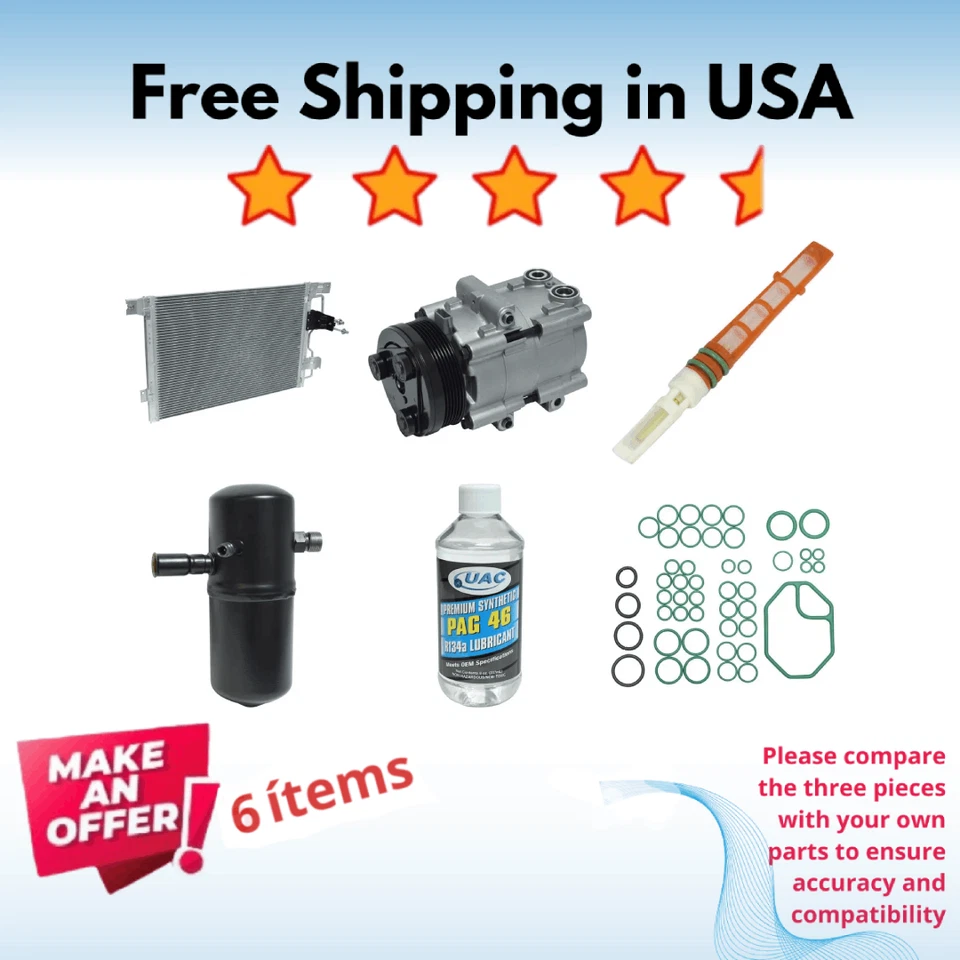 Compressor, Condenser & Driers A/C Fit Ford Crown Victoria 1995-1997 - Image 1 of 4