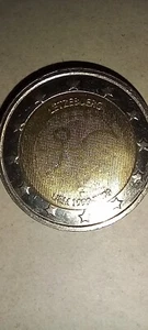 2€ Euro Münze UEM 1999-2009 Strichmännchen Letzebuerg Luxemburg Holographic Coin - Bild 1 von 2