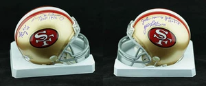 YA Tittle Perry JHJ Hugh McElhenny SIGNED 49ers Mini Helmet PSA/DNA HANDSIGNIERT - Bild 1 von 2