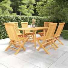 Vidaxl legno di teak Set da pranzo per esterni 7 pz tavolo estensibile sedie