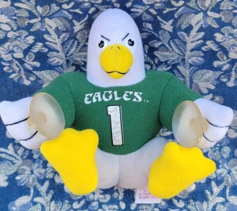 VTG Rare Dakin 1989 NFL Philadelphia Eagles 'Swoop' Mascot Window Cling Plush Cover