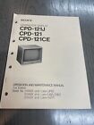 Sony Cpd-121J Cpd-121 Cpd-121Ce Monitor Operation And Maintenance Manual