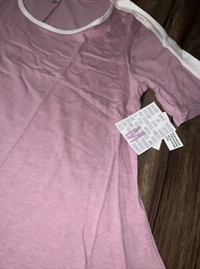 Donna Lularoe Medium Perfetto T/12-18 Unicorno 🦄 Tinta Unita Rosa/Viola Bordo Bianco M - Foto 1 di 11