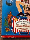 RARE Vintage A Picture Map Puzzle of the United States of America ONLY 48 states