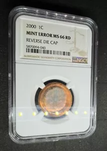 2000 1C MINT ERROR MS 66 RD REVERSE DIE CAP - Picture 1 of 6