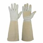 NEW Long Gardening Gloves For Men And Women Pigskin Leather Rose Pruning Gloves