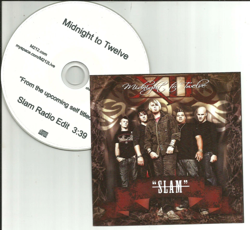 MIDNIGHT TO TWELVE Slam w/RARE RADIO EDIT PROMO DJ CD Single w/PRINTED LYRICS 12 — 第 1/1 张图片