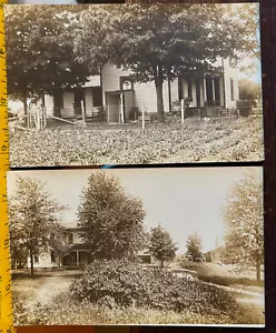 2 FOTOS RPPC White Farmhouse Farms Homes 1 Barn Alma, Gratiot Co., MI 1904-18 - Imagen 1 de 14
