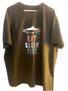 American Outdoorsman Eat Sleep Fish T-Shirt Men's XXL Gray - Picture 1 of 4