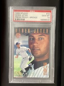 DEREK JETER 1996 STUDIO PRESS PROOF BRONZE ROOKIE INSERT RC SSP 33 PSA 10 POP 18