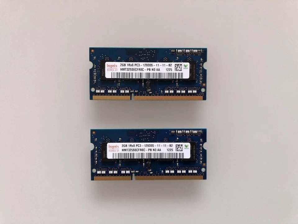 Hynix 2x2GB DDR3 Memory SO-DIMM PC3 12800S - Immagine 1 di 1