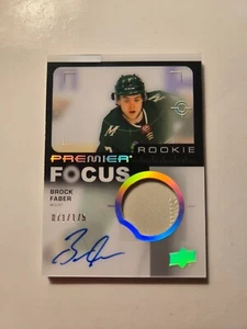 2023/24 Upper Deck Premier Focus BROCK FABER Rookie Auto Patch #71/175 - Wild - Picture 1 of 2