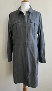 Untuckit Hemd Portia Kleid Damen 14 geknöpfte Taschen Langarm - Bild 1 von 12