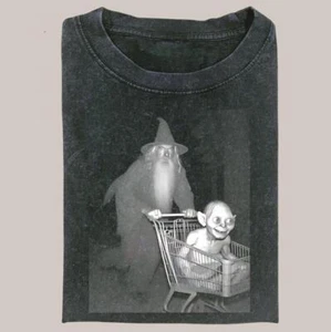 Lord of the Rings Vintage Tee Gandalf Gollum Shopping Meme Unisex T-Shirt Movie - Picture 1 of 1