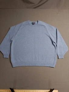 Lands End Pullover Damen 3XL 24-26 schwer blau Rundhalsausschnitt hergestellt in Japan Flecken - Bild 1 von 8