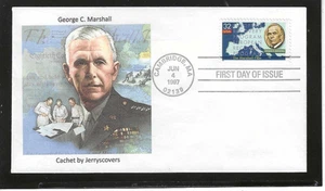 GEORGE C. MARSHALL PLAN FDC 1997 CAMBRIDGE, MA JERRY'S COVERS ONLY 1 MADE - Picture 1 of 1