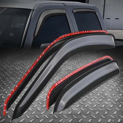 [Карбоновый вид] Для 00-06 Silverado Sierra Crew Cab лента на козырек окна дефлектор - Изображение 1 из 4