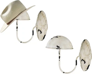 Cappello/Berretto/Parrucca Decorativo Rustico Metallo Bianco Stile Vintage Ingresso Parete Ha - Foto 1 di 12