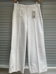 MANGO White Wide Leg Jeans UK 14 MNG High Waist EU 42 US 10 EMMA Current Season - Bild 1 von 19
