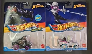 2025 Hot Wheels RacerVerse Marvel Spiderman Spider-Gwen & Venom Cars NEW - Picture 1 of 5