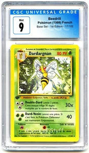 CGC 9 MINT French Beedrill / Dardargnan Rare Base 1st Edition Pokemon 17/102 -09 - Picture 1 of 2