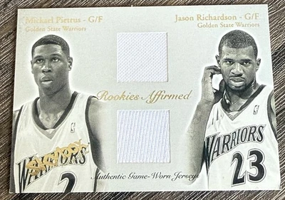 2003-04 Skybox Rookies Affirmed Mickael Pietrus Jason Richardson /500 Game-Worn - Image 1 of 3