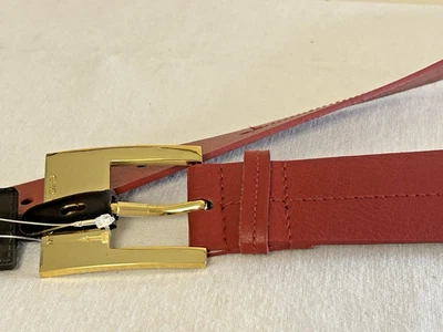 Michael Kors Red Women's Gold Tone Buckle Leather Belt Size Medium - Image 1 of 4
