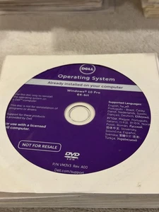 Dell Operating System Win 10 Pro 64bit - NO PRODUCT KEY!! CD ONLY NEW/SEALED!!! - Picture 1 of 1