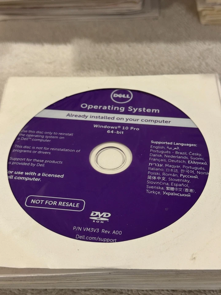 Dell Operating System Win 10 Pro 64bit - NO PRODUCT KEY!! CD ONLY NEW/SEALED!!! - Image 1 of 1