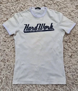 Vintage Distressed DSquared2 Hardwork Baby Yellow T-shirt Size M Excellent Cond - Picture 1 of 10