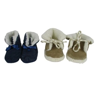Mocasín Botín Infantil Zapatos Marrón y Azul 2 Pares Foto 1 de 4