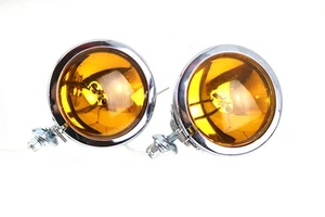 12 Volt Amber Spotlamp Set fits Harley Davidson - Picture 1 of 2