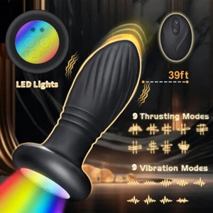 Prostate Massager Vibrating Thrusting Anal Plug Clit Stimulator Dildo Sex Toys - Picture 1 of 11